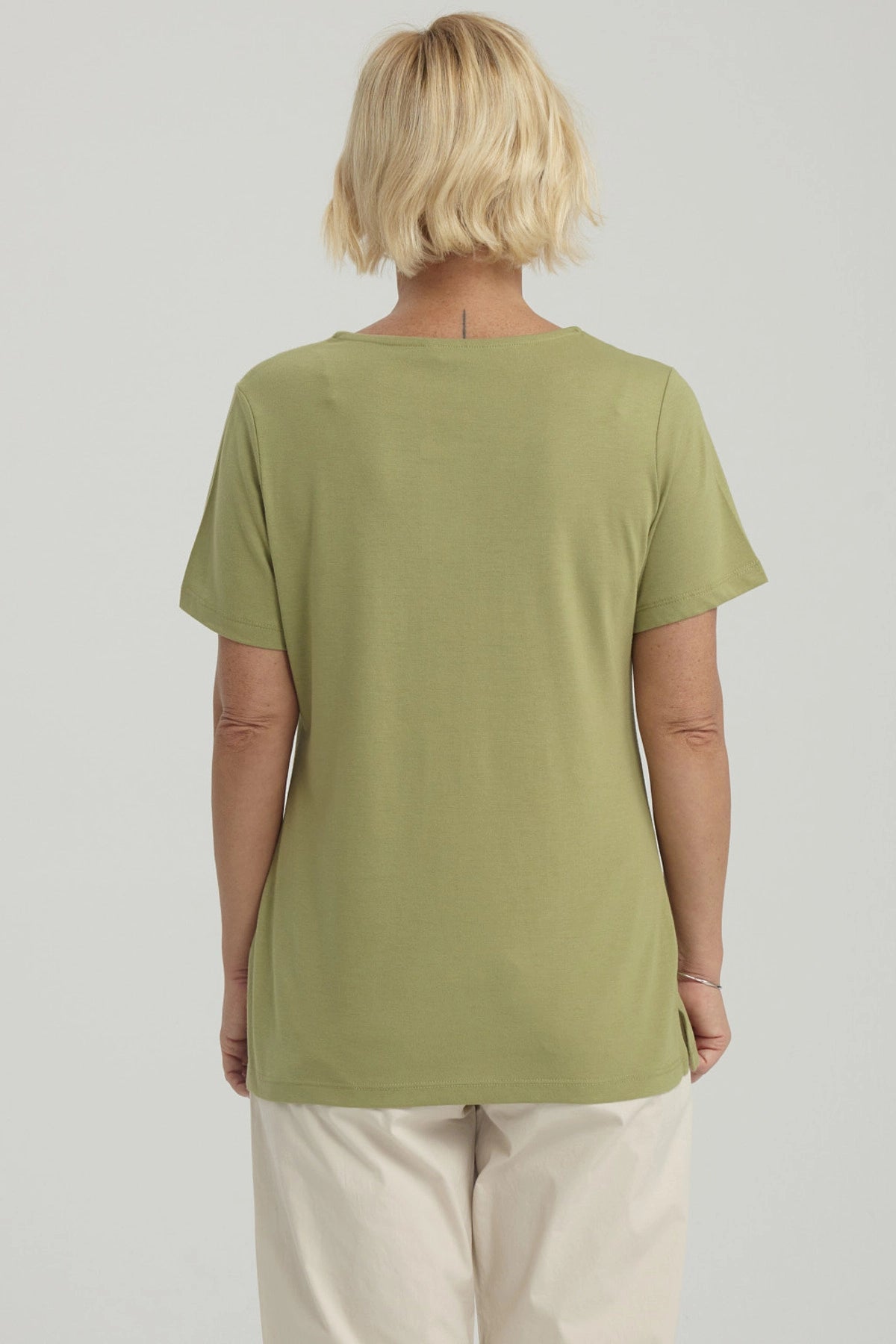 Polera Mujer Con Estampado Verde Claro