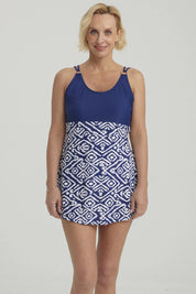 Traje de Baño Mujer Vestido Apertura Azul Oscuro