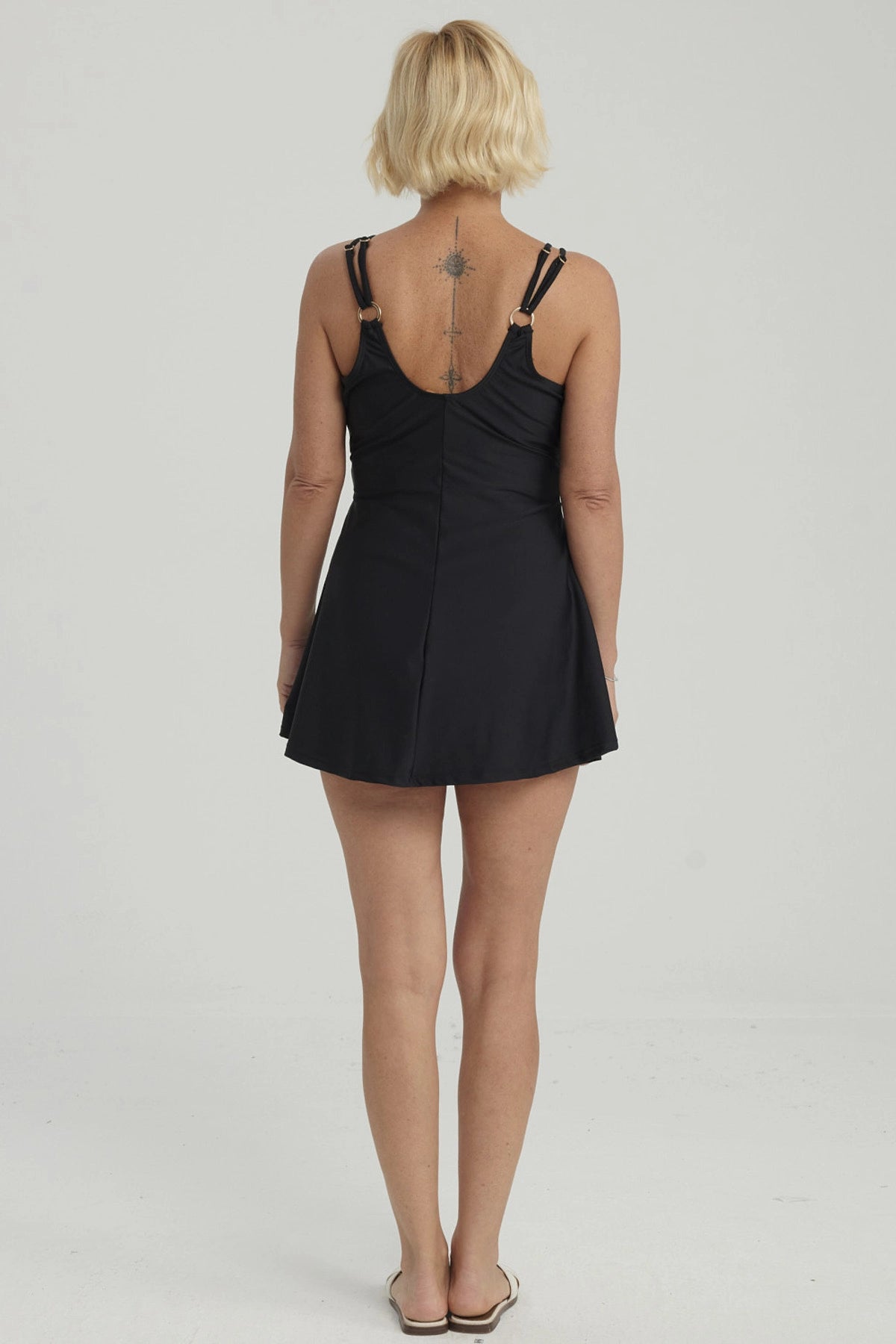 Traje de Baño Mujer Vestido Apertura Negro