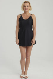 Traje de Baño Mujer Vestido Apertura Negro