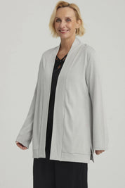 Sweater Mujer Abierto Gris Claro