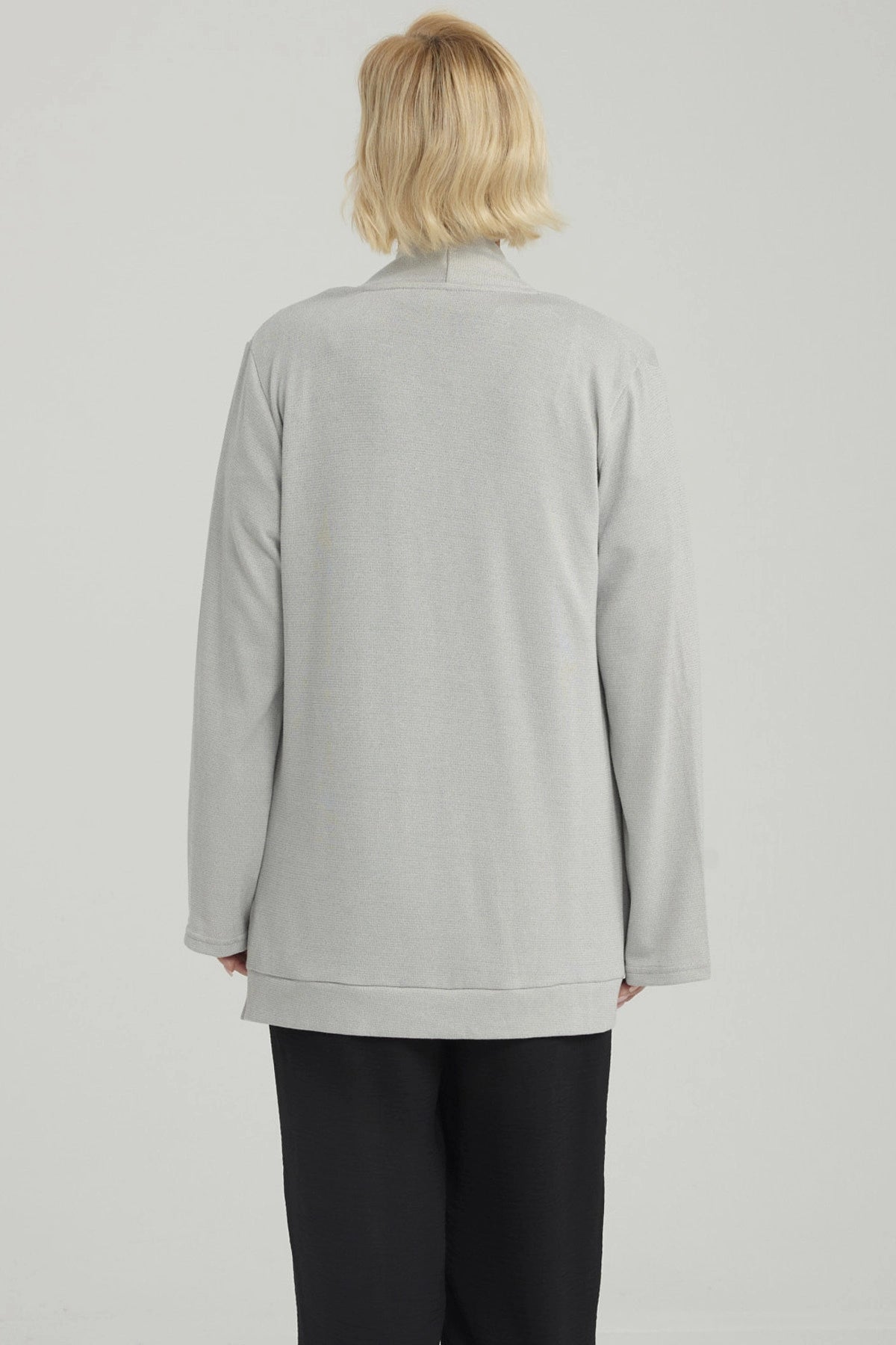 Sweater Mujer Abierto Gris Claro