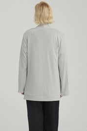 Sweater Mujer Abierto Gris Claro