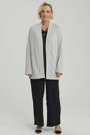 Sweater Mujer Abierto Gris Claro