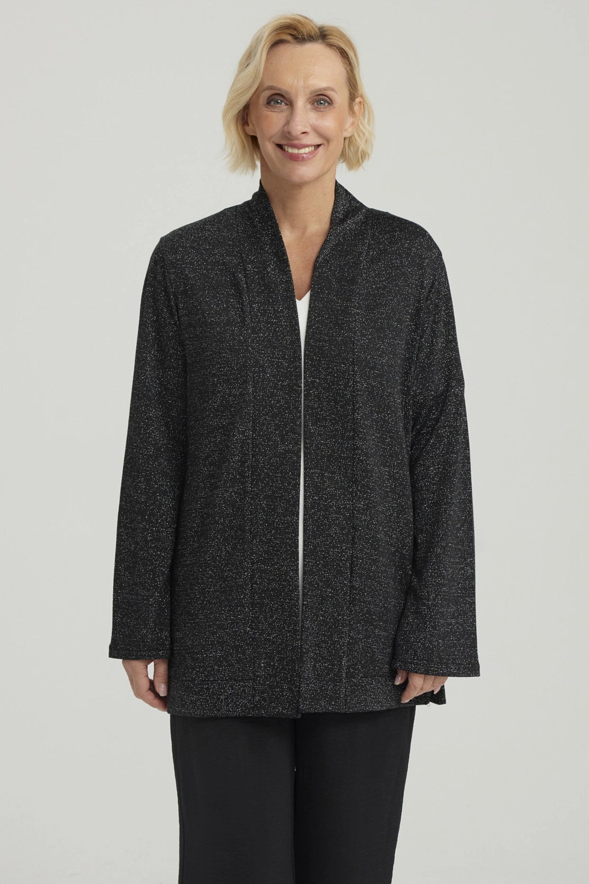 Sweater Mujer Abierto Negro