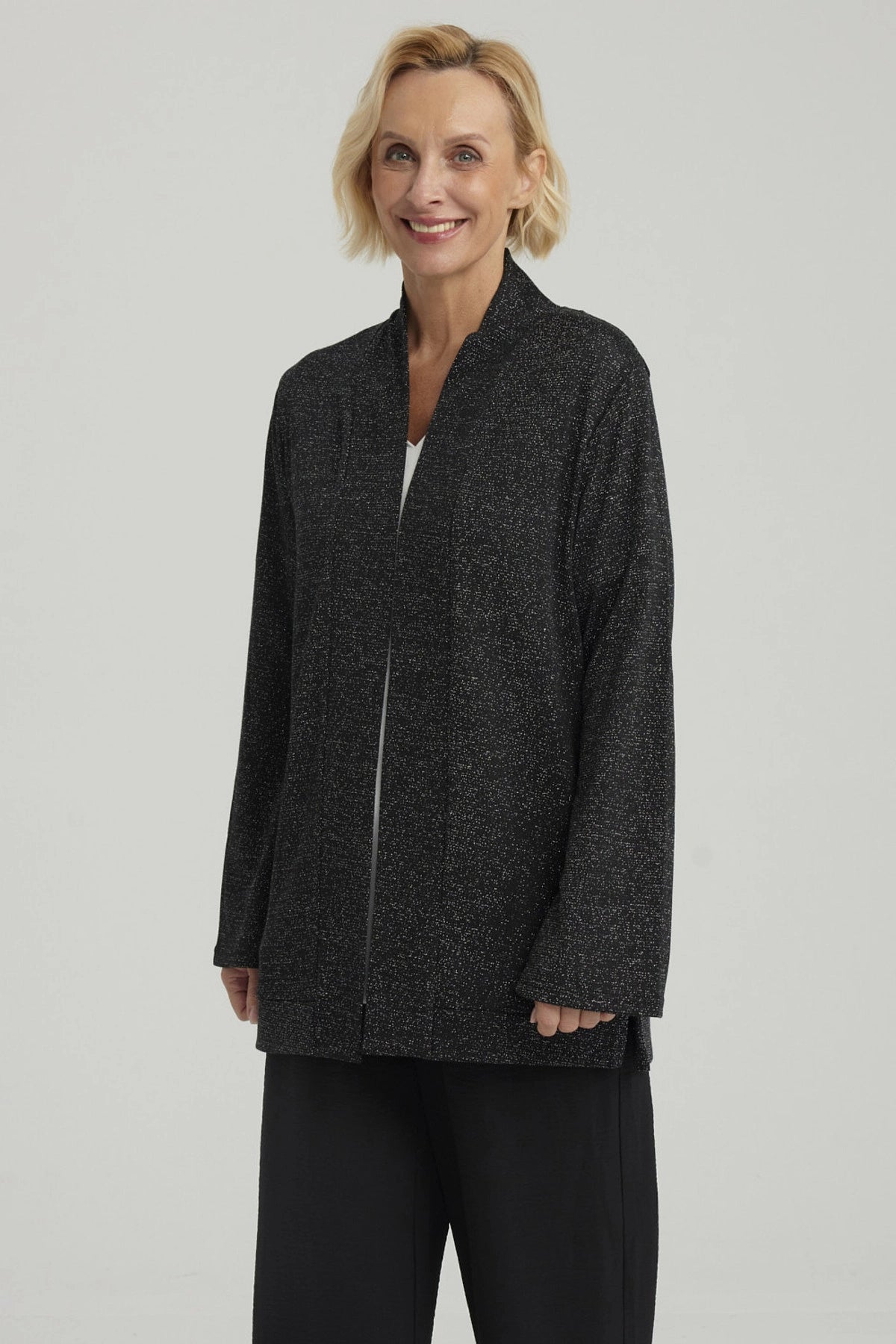 Sweater Mujer Abierto Negro