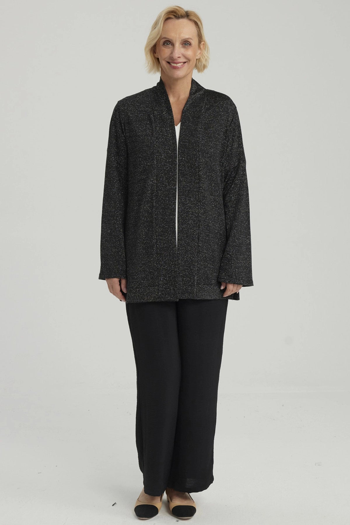 Sweater Mujer Abierto Negro