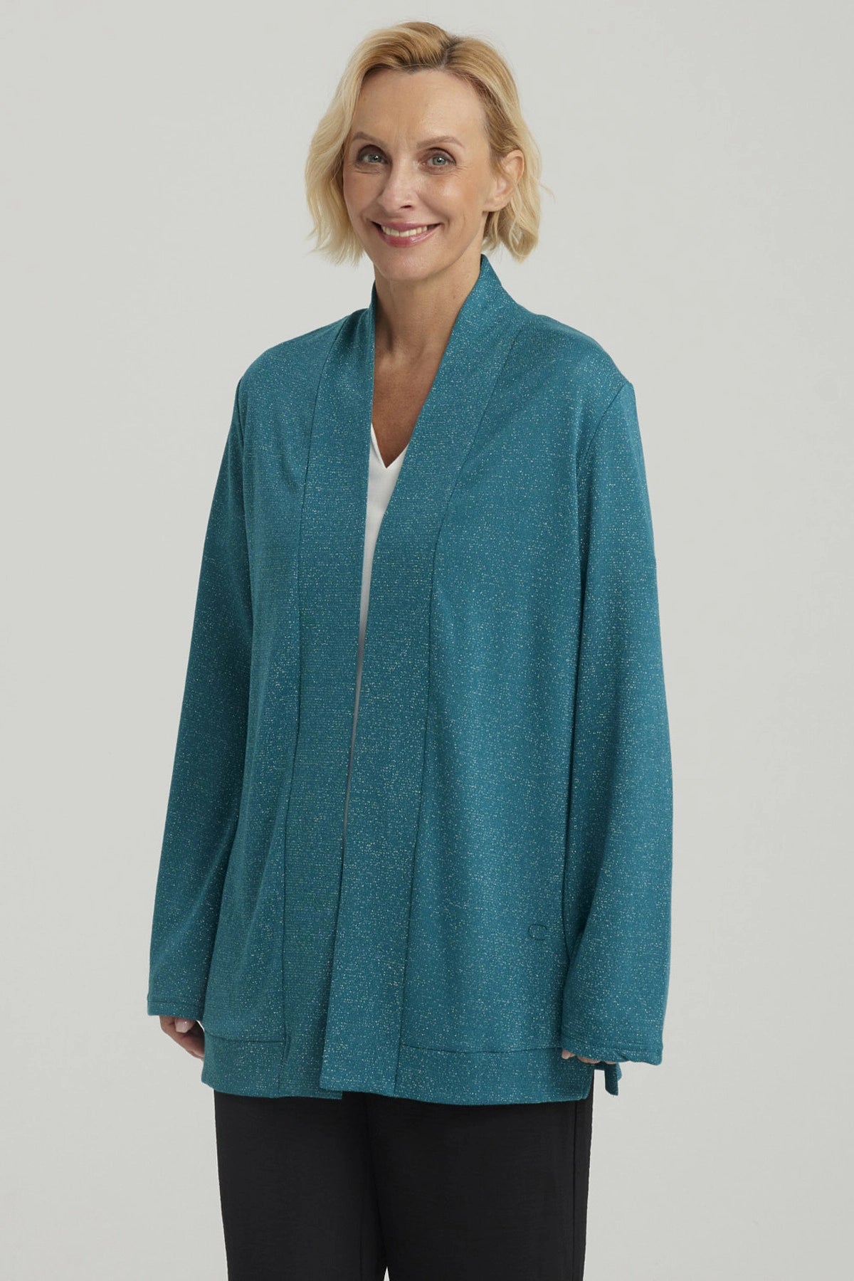 Sweater Mujer Abierto Petroleo