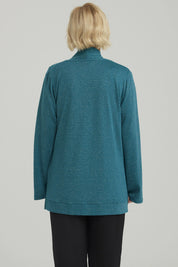 Sweater Mujer Abierto Petroleo