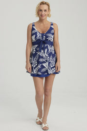 Traje de Baño Mujer Falda Pantaleta Azul Oscuro