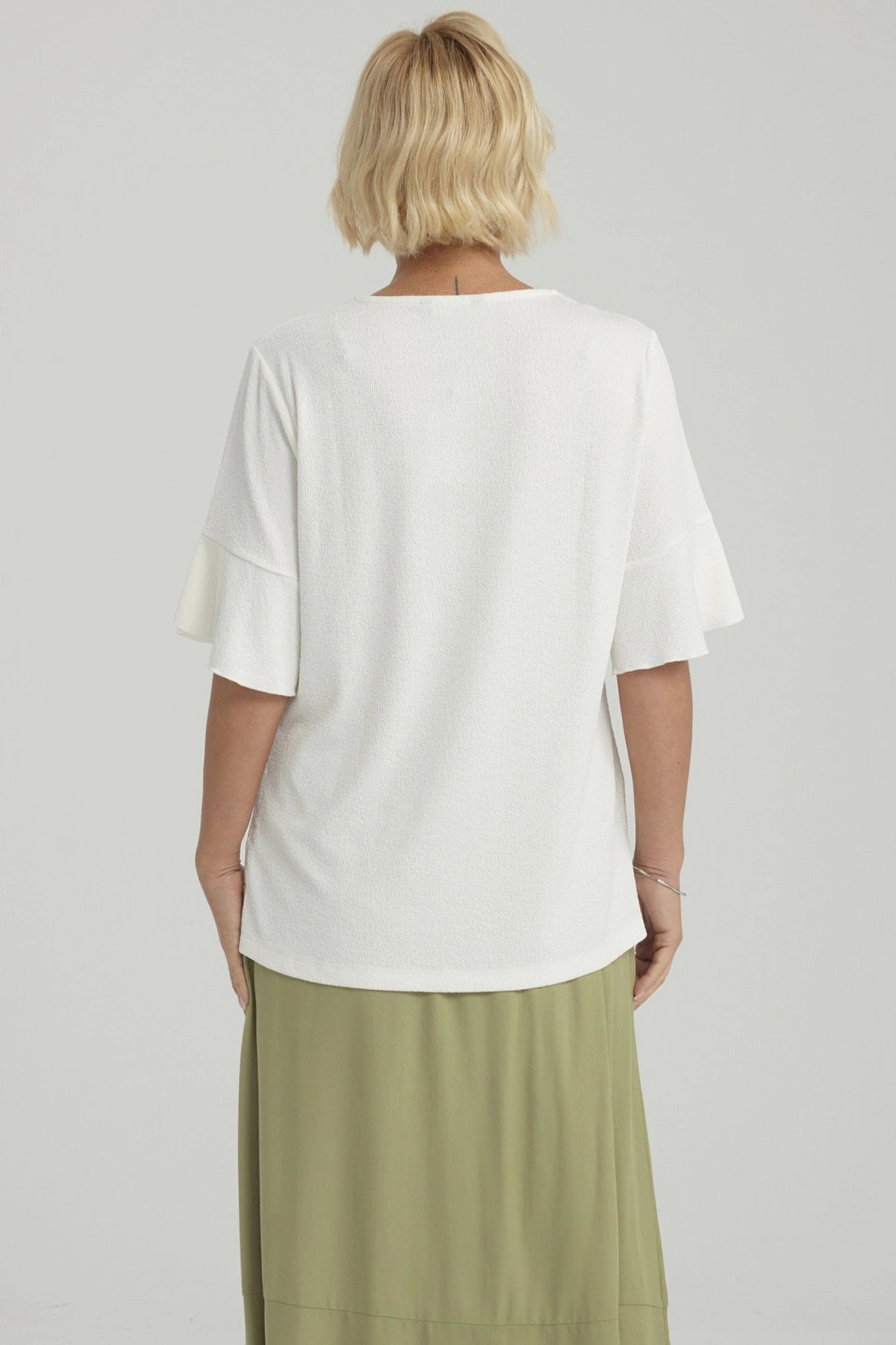 Polera Mujer Detalle Escote Crudo