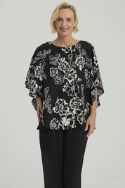 Blusa Mujer Túnica Peto Crep Negro