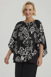 Blusa Mujer Túnica Peto Crep Negro