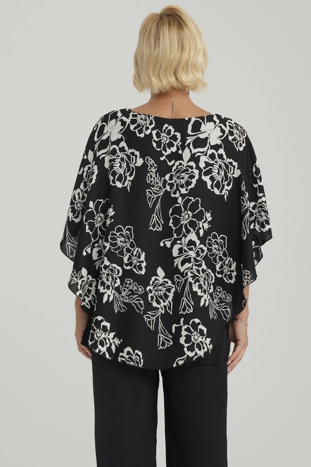 Blusa Mujer Túnica Peto Crep Negro