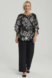 Blusa Mujer Túnica Peto Crep Negro