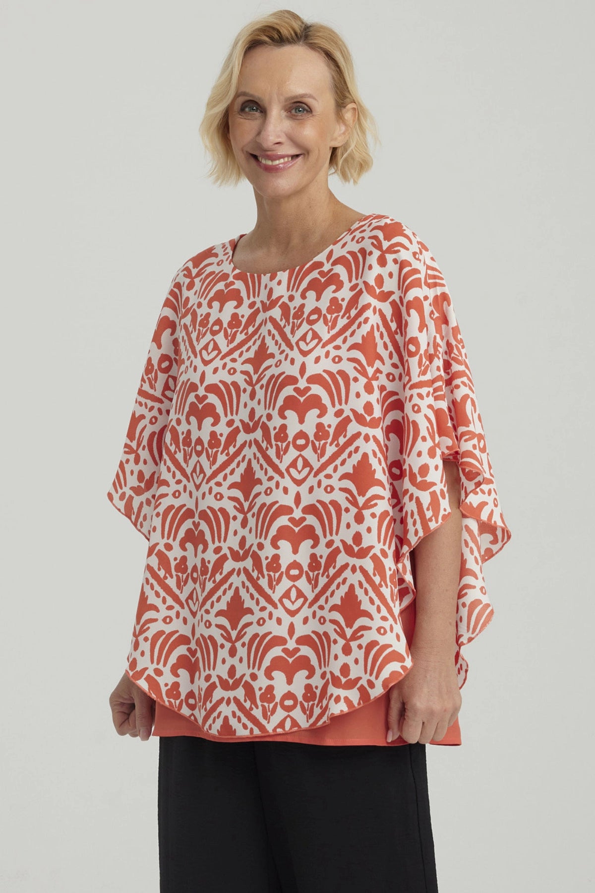 Blusa Mujer Túnica Peto Crep Terracota