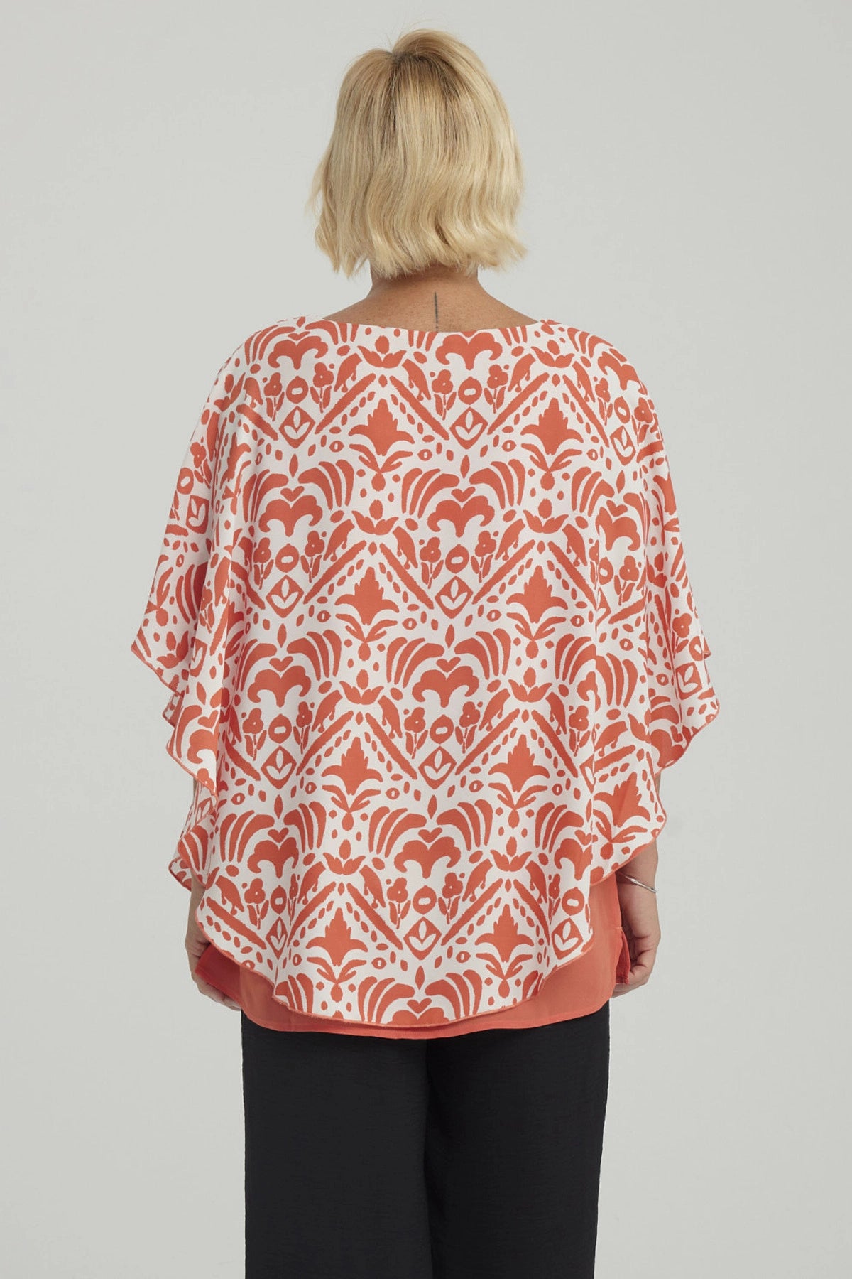 Blusa Mujer Túnica Peto Crep Terracota