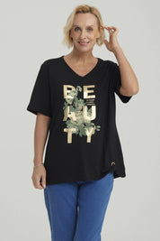 Polera Mujer Print Negro