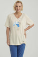 Polera Mujer Print Beige