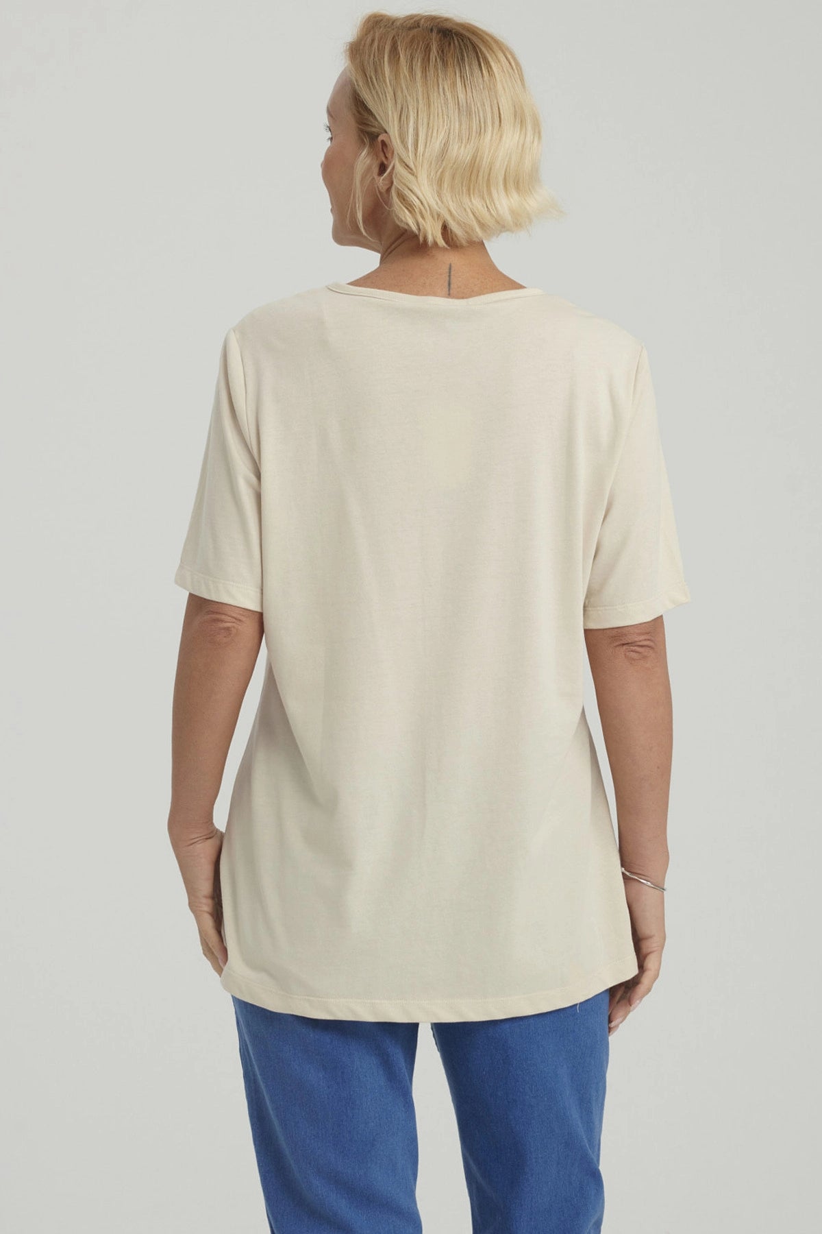 Polera Mujer Print Beige