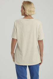 Polera Mujer Print Beige