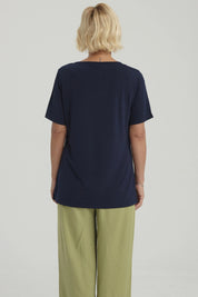 Polera Mujer Detalle Cuello Beige Oscuro