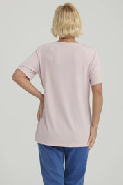 Polera Mujer Detalle Cuello Terracota