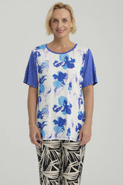 Polera Mujer Cruce Cuello Azulino