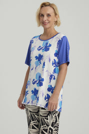 Polera Mujer Cruce Cuello Azulino