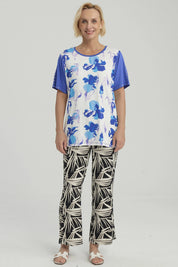 Polera Mujer Cruce Cuello Azulino