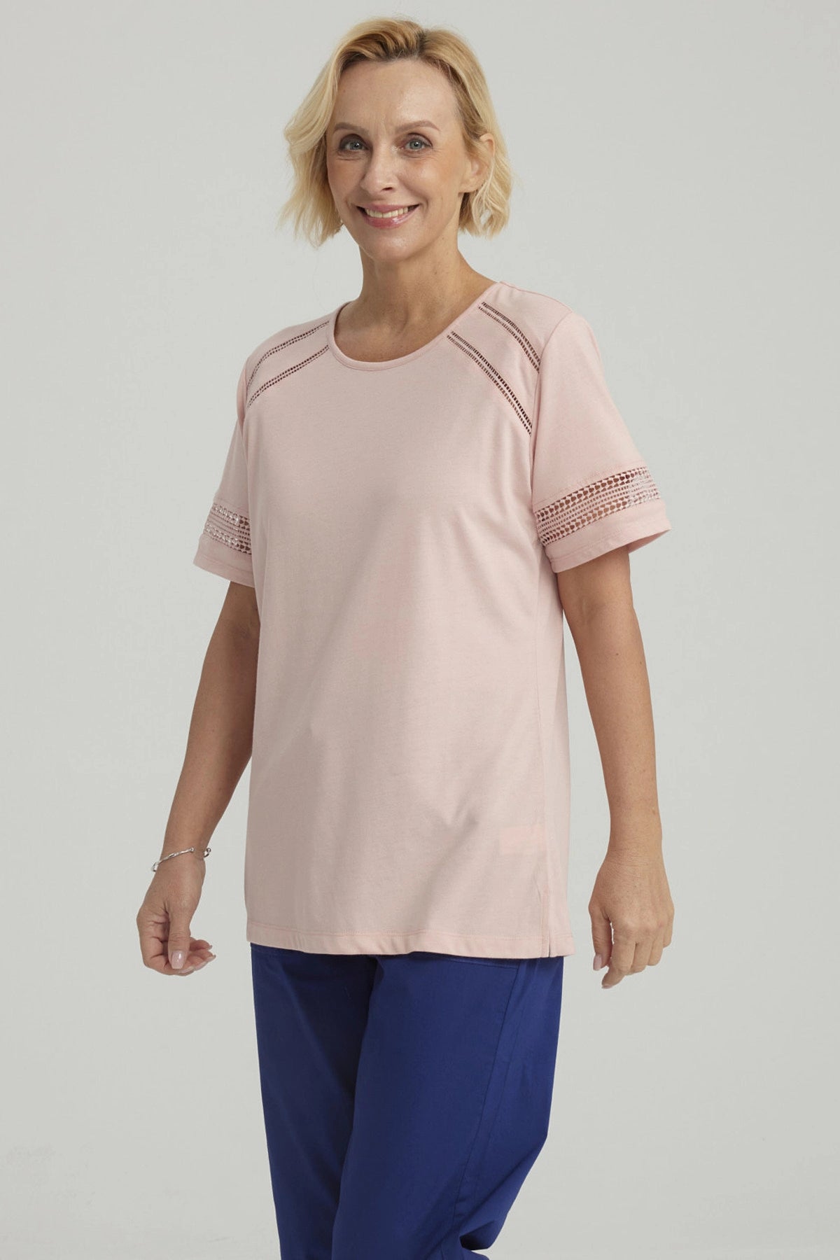 Polera Mujer Detalle Macramé Verde Claro