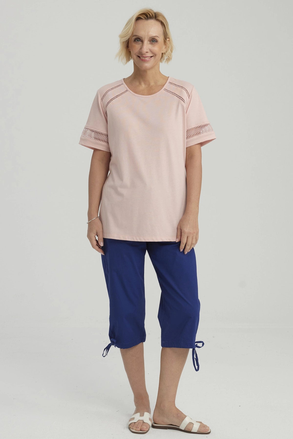 Polera Mujer Detalle Macramé Verde Claro