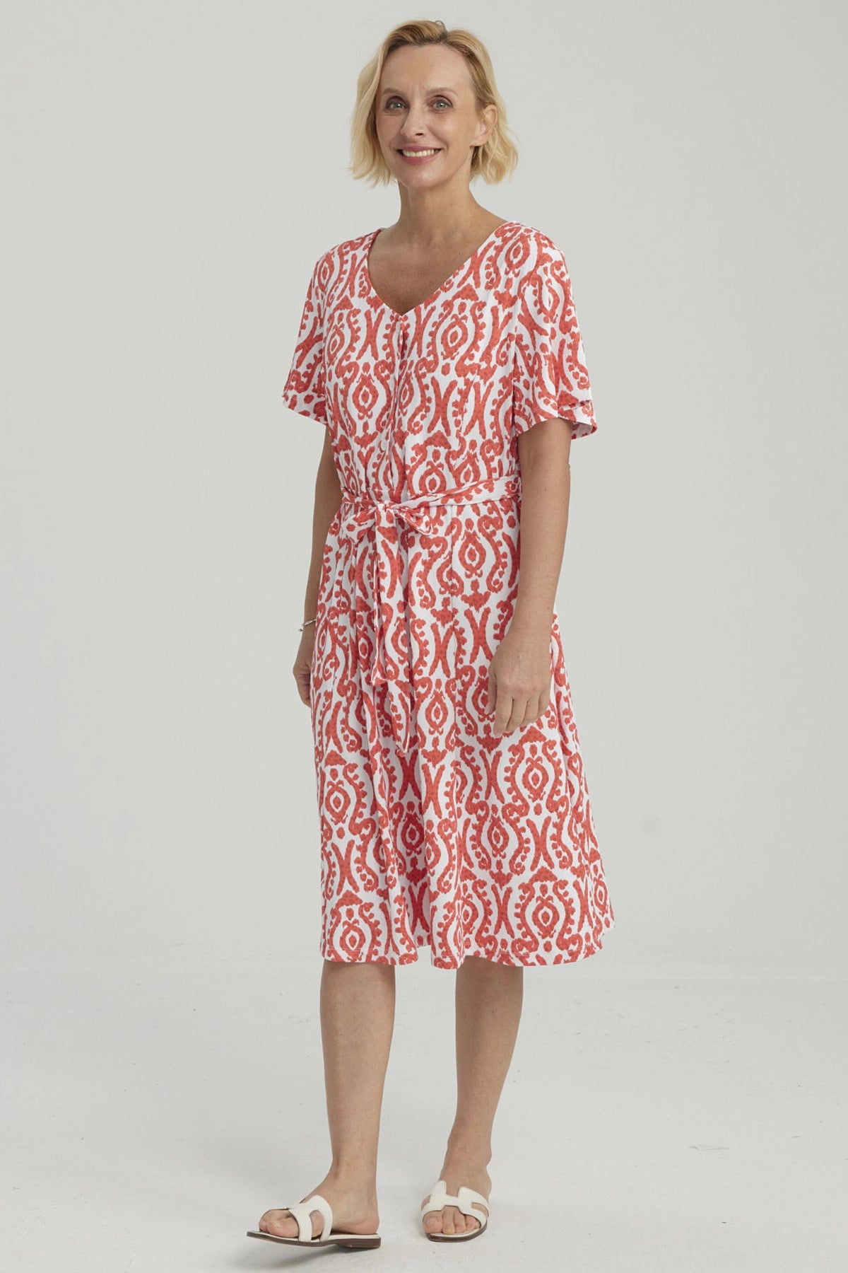 Vestido Mujer Full Estampado Coral