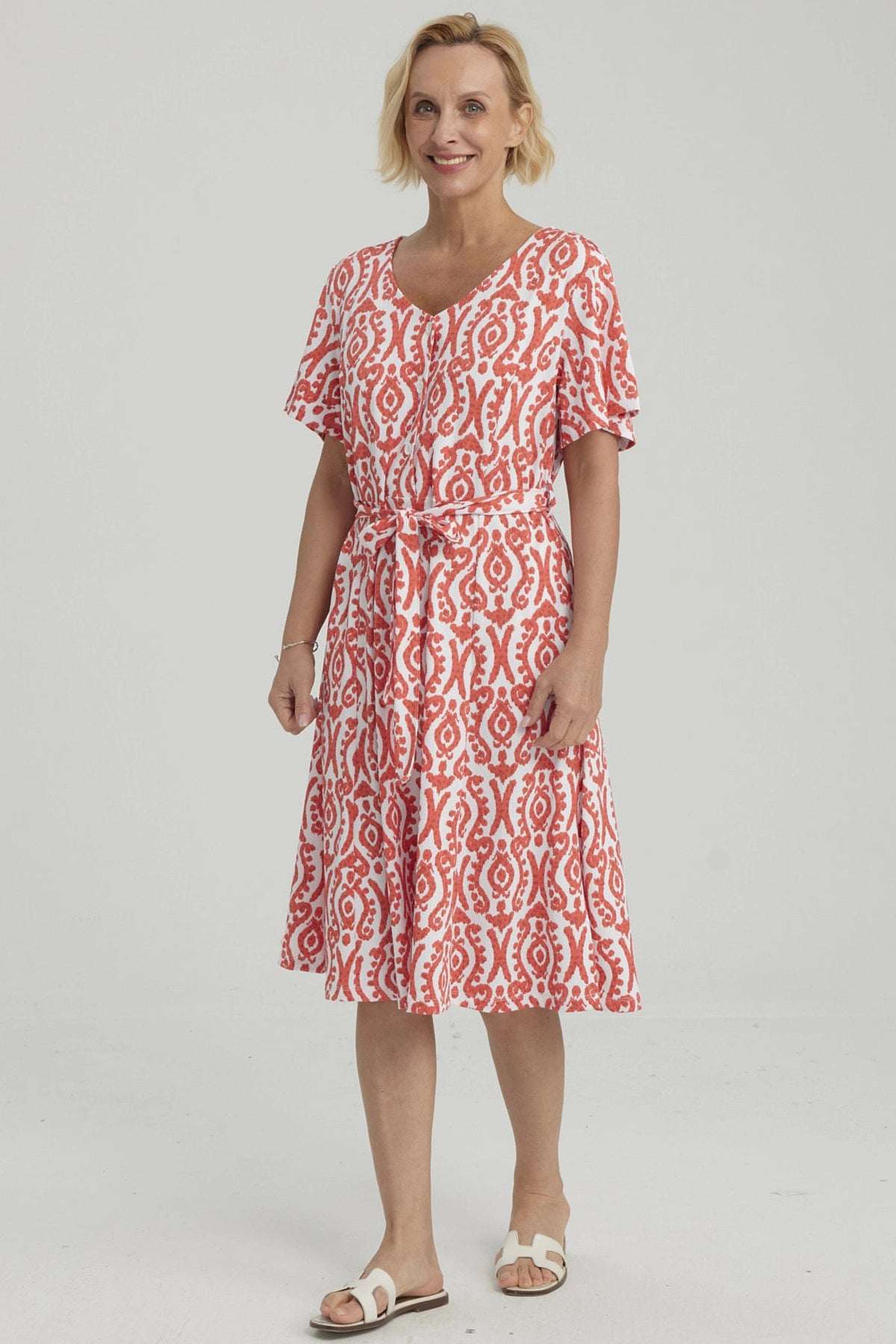 Vestido Mujer Full Estampado Coral