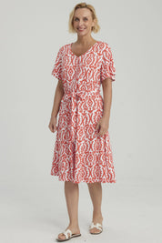 Vestido Mujer Full Estampado Coral