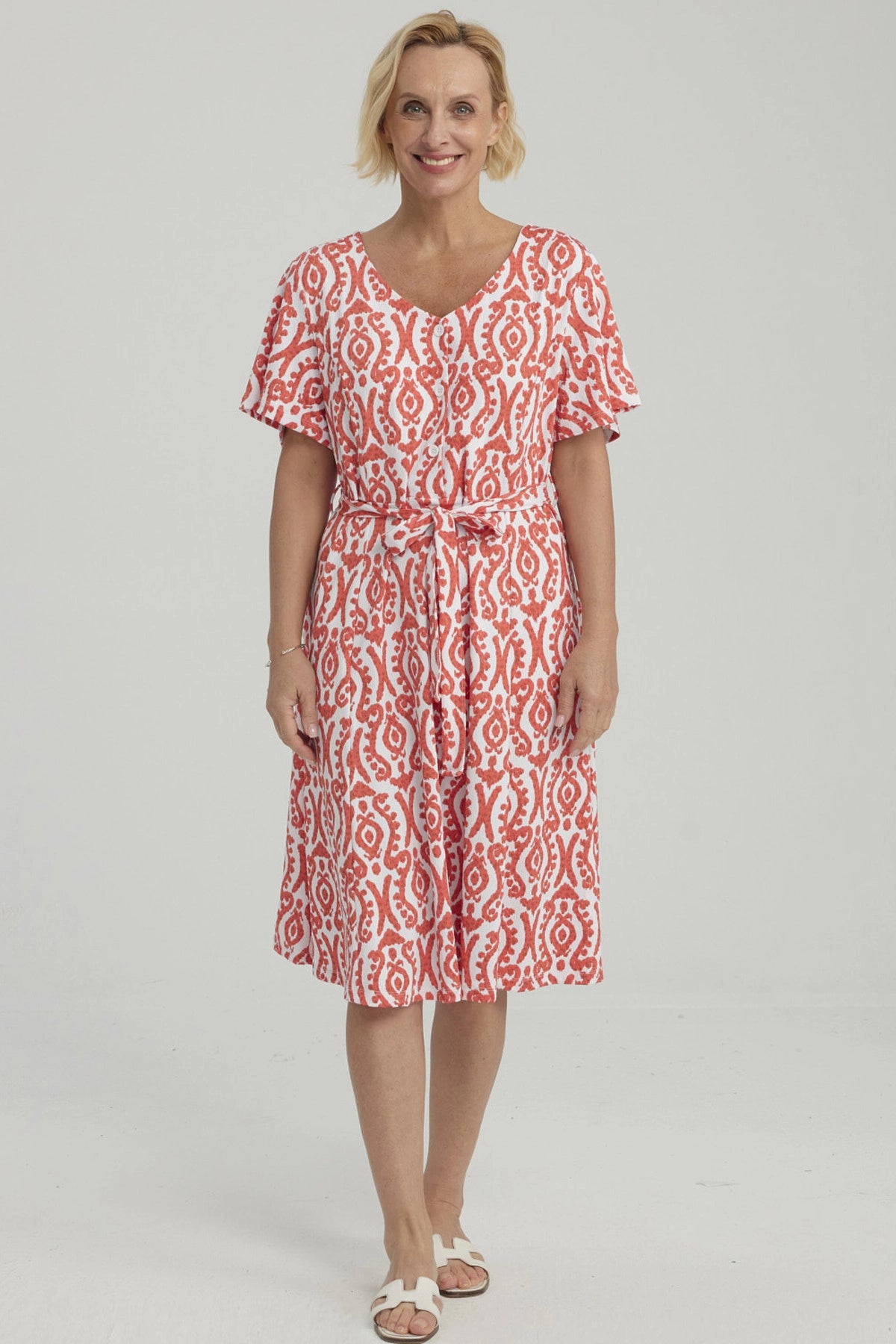 Vestido Mujer Full Estampado Coral