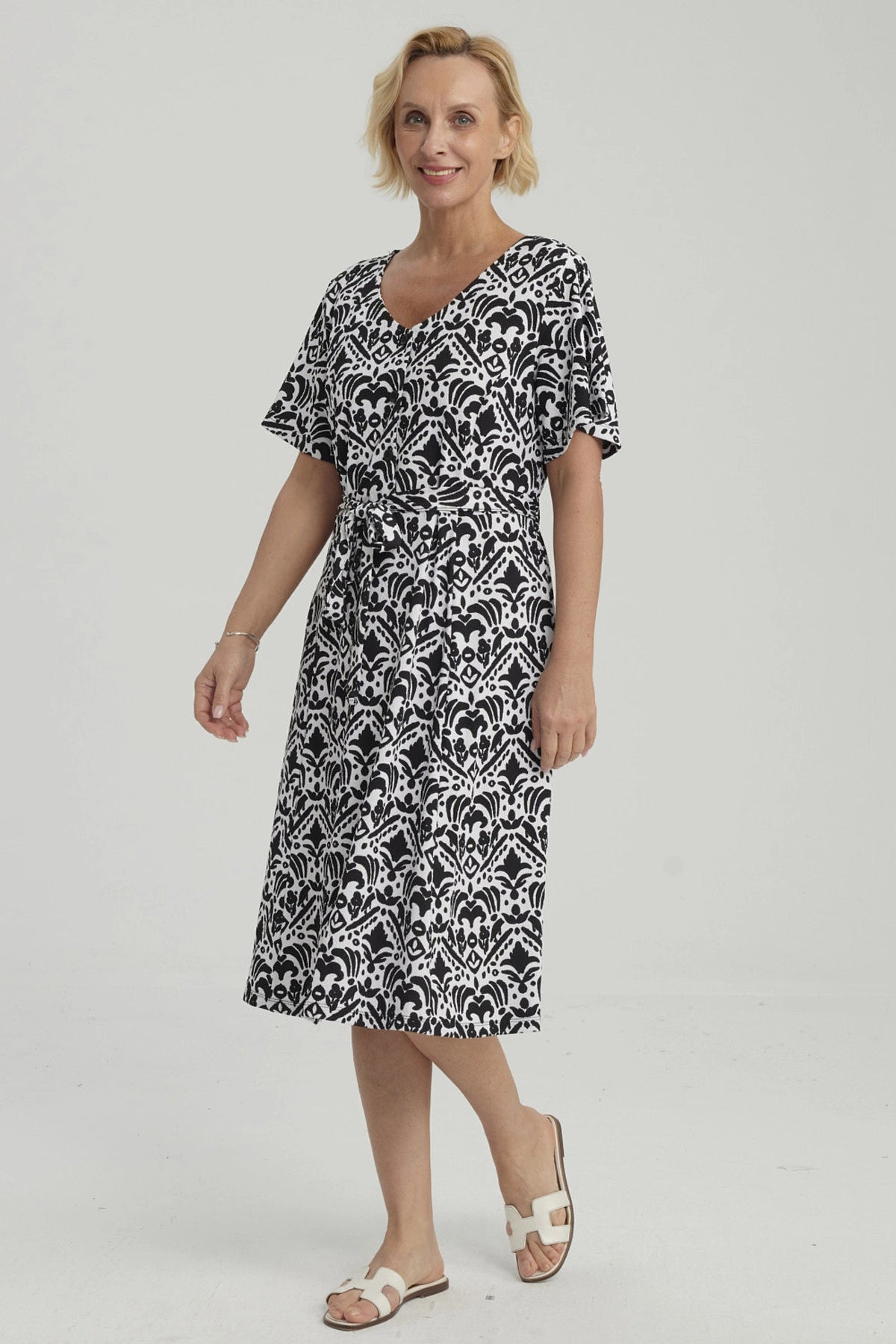 Vestido Mujer Full Estampado Negro