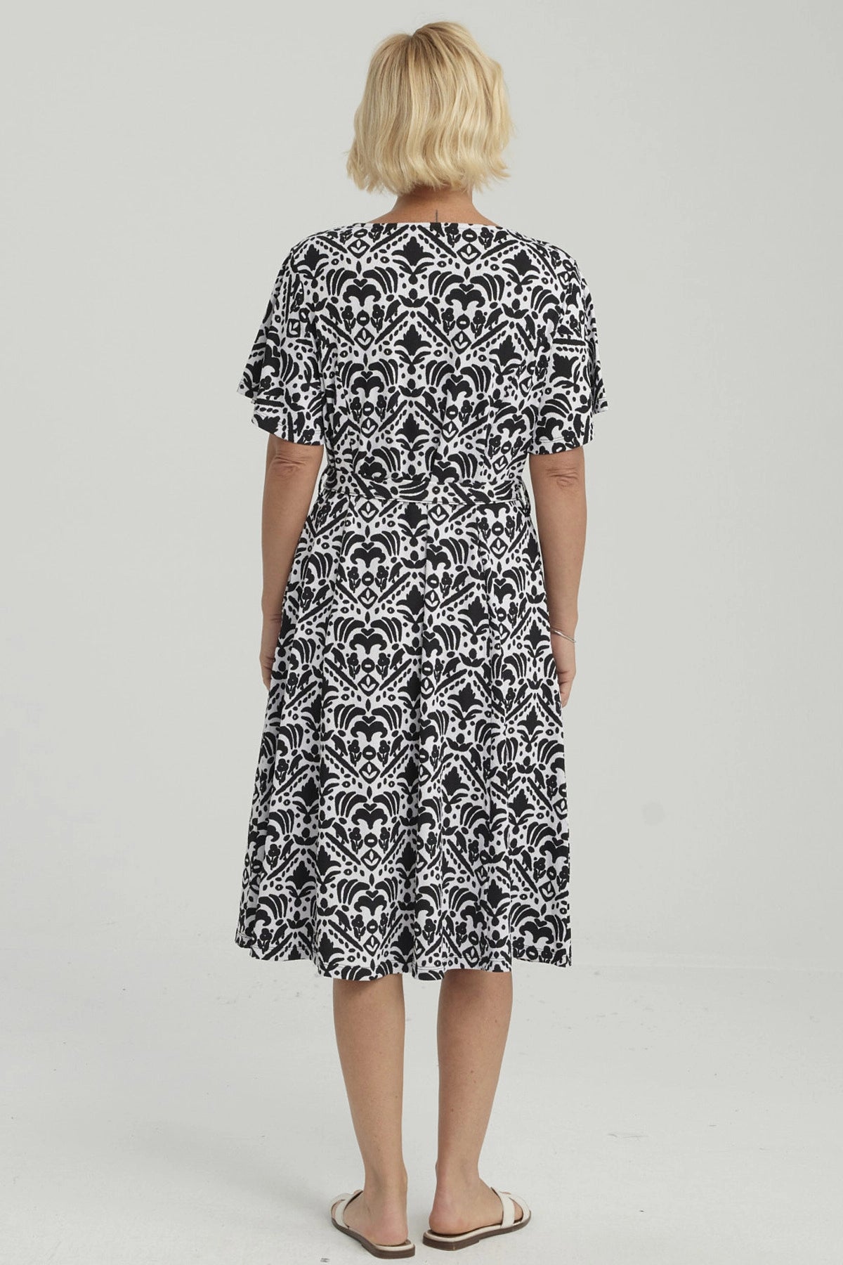 Vestido Mujer Full Estampado Negro