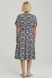 Vestido Mujer Full Estampado Negro