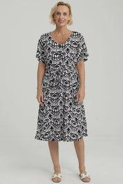 Vestido Mujer Full Estampado Negro