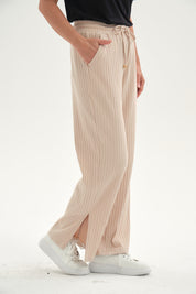 Pantalón Buzo Mujer Apertura Bota Beige