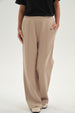 Pantalón Mujer Calce Recto Corte Delantero Beige