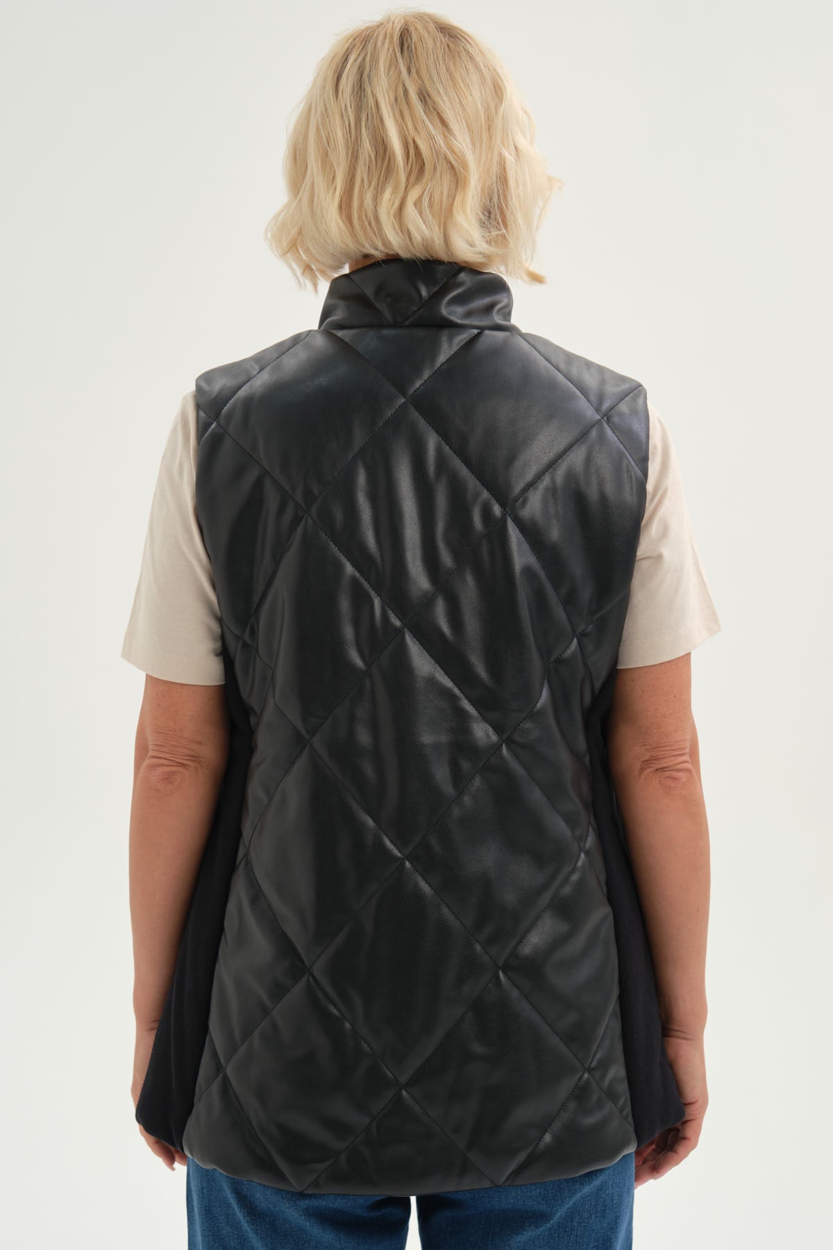 Chaqueta Mujer Efecto Cuero Bomber Negro