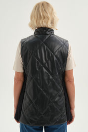 Chaqueta Mujer Efecto Cuero Bomber Negro