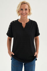 Polera Mujer Tachitas Negro