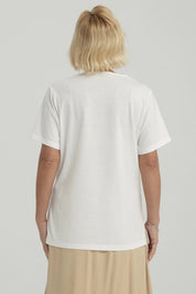 Polera Mujer Detalle Escote Crudo