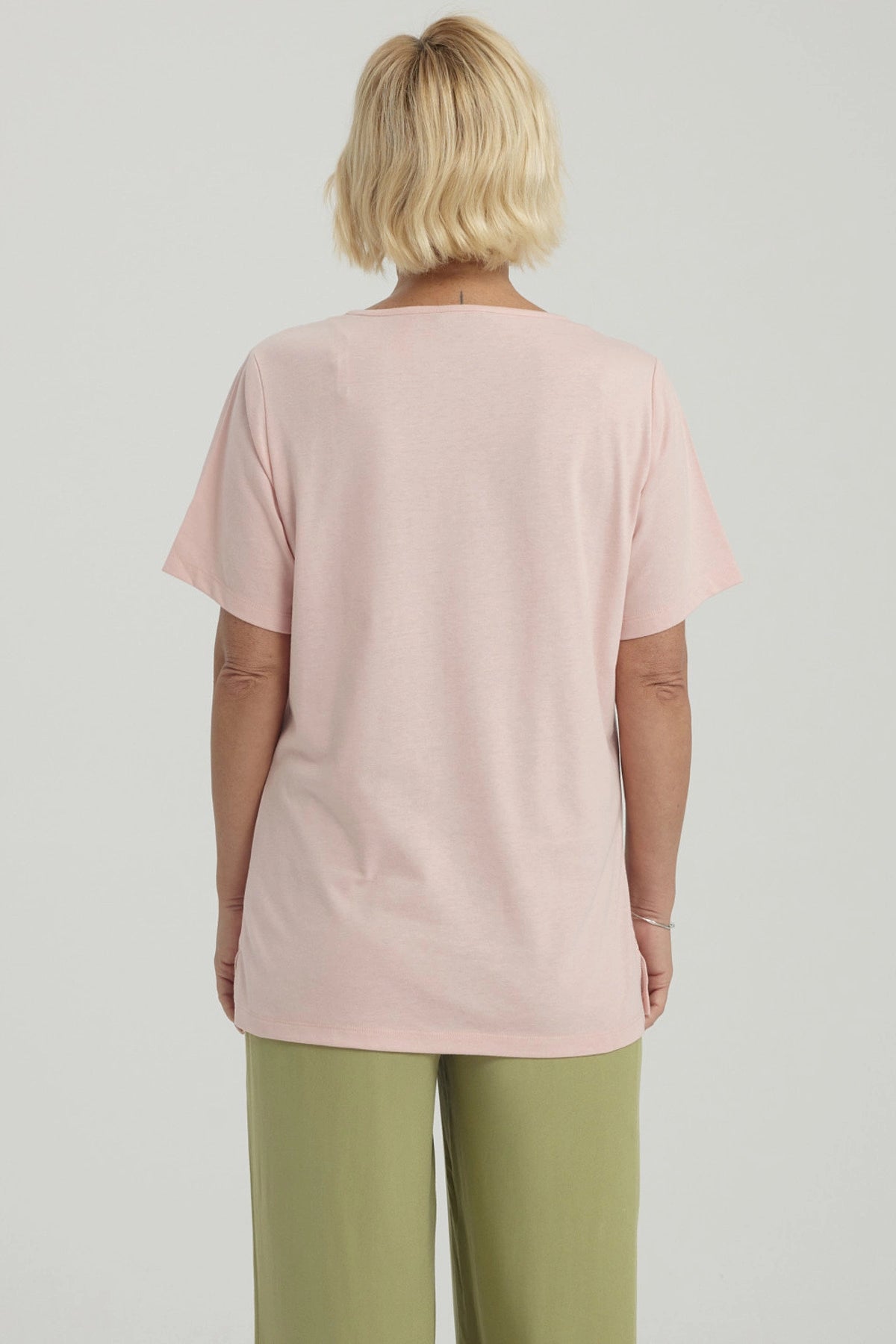 Polera Mujer Detalle Escote Palo Rosa