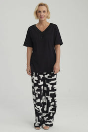 Polera Mujer Macramé Negro