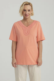 Polera Mujer Macramé Sandía