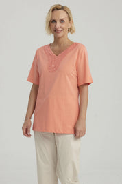 Polera Mujer Macramé Sandía